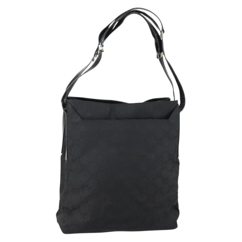 Authentic Gucci Gg Canvas Shoulder Bag Black